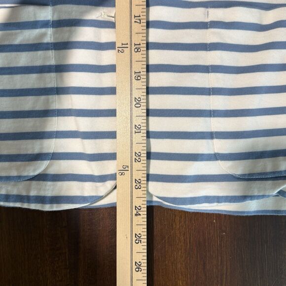 Lauren Ralph Lauren Striped Cotton Blazer Womens M Blue White Coastal Preppy - Picture 12 of 13